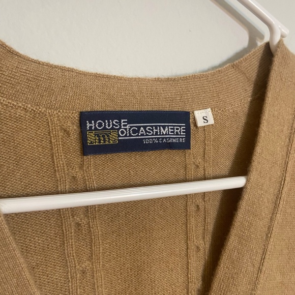 House of Cashmere Cardigans bundle of 2 tan and one gray cardigan 100& chasmere - Picture 2 of 13